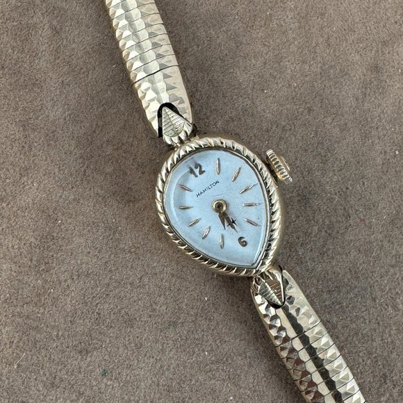 Vintage Hamilton 10 karat Gold Filled Pear Shaped Mechanical Watch - Picture 5 of 13